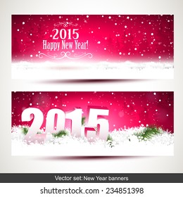 Vector set of two New Year banners