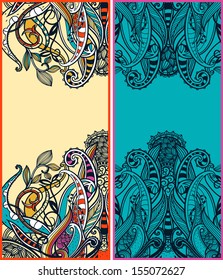 vector set of two ornamental cards