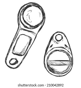Vector Set of  Two Sketch Magnetic Keys