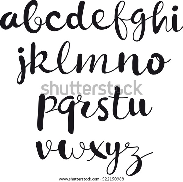Vector Set Typography Alphabet Calligraphy Handwritten Stock Vector ...