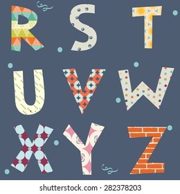 Vector set typography funny alphabet. Colorful handwritten calligraphy font. ABC letters. Calligraphy collection. Font. Typeface. Vintage script font. Vector typeface for designs.