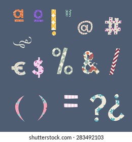 Vector set typography funny alphabet. Colorful handwritten calligraphy font. Symbols. Calligraphy collection. Font. Typeface. Vintage script font. Vector typeface for designs.