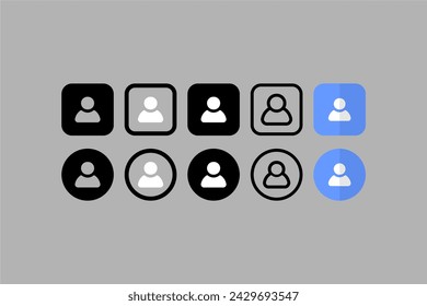 Vector Set Ui Design Icons Silhouette User Gray Background