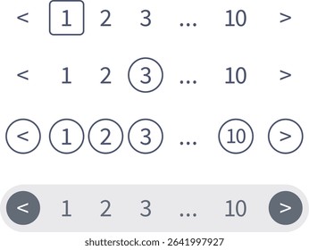 Vector set of UI for paging