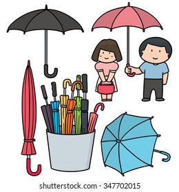 vector set of umbrella