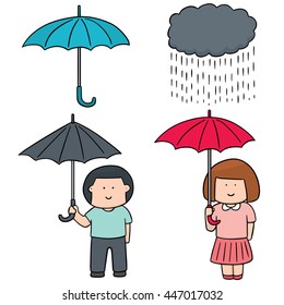 vector set of umbrella