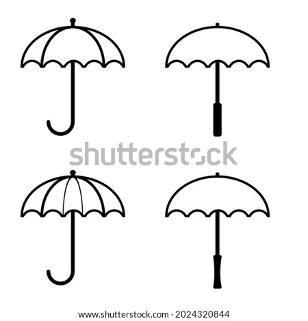 Vector set of umbrella icons with different shapes