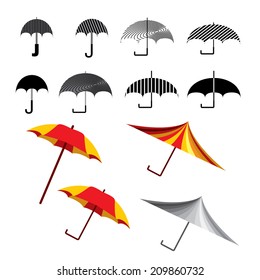 vector set umbrellas