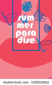 Vector set of underwater sea design elements. Diving. Top view.