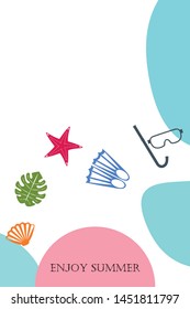Vector set of underwater sea design elements. Diving. Top view.