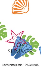 Vector set of underwater sea design elements. Diving. Top view.