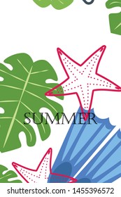Vector set of underwater sea design elements. Diving. Top view.