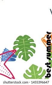 Vector set of underwater sea design elements. Diving. Top view.