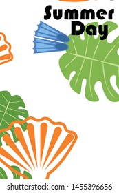 Vector set of underwater sea design elements. Diving. Top view.