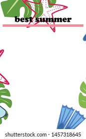 Vector set of underwater sea design elements. Diving. Top view.