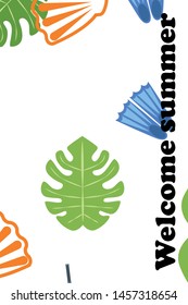 Vector set of underwater sea design elements. Diving. Top view.
