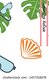 Vector set of underwater sea design elements. Diving. Top view.