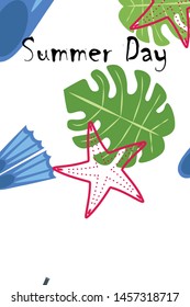 Vector set of underwater sea design elements. Diving. Top view.