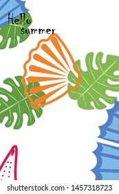 Vector set of underwater sea design elements. Diving. Top view.