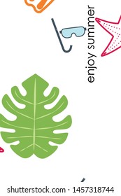 Vector set of underwater sea design elements. Diving. Top view.