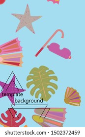 Vector set of underwater sea design elements. Diving. Top view.