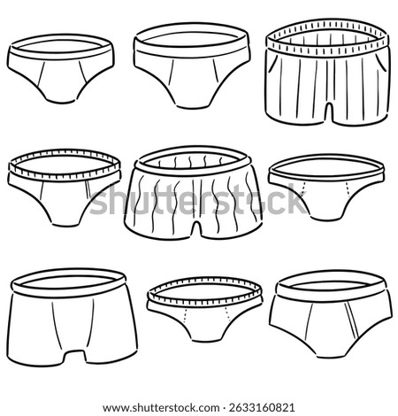 vector set of underwear cartoon