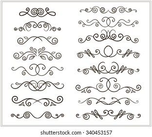 Vector Set of Unfilled Doodle Frames and Borders