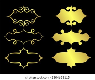 Vector Set of unique decorative vintage framed name labels