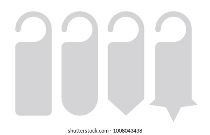 Vector Set of unique door hangers isolated on white background. Door hanger mockup.