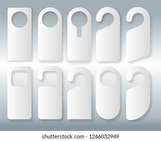 Vector Set of unique door hangers with trendy line style isolated on white background. Door hanger mockup. Vector illustration EPS10