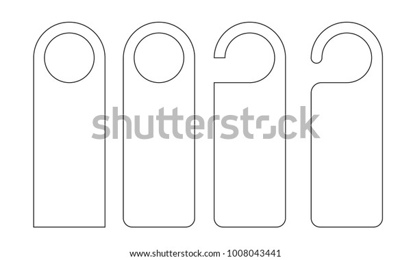 Vector Set of unique door\
hangers with trendy line style isolated on white background. Door\
hanger mockup.