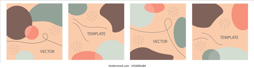 Conjunto de vectores de orígenes abstractos inusuales en un estilo de moda minimalista