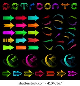 A vector set of useful arrows.