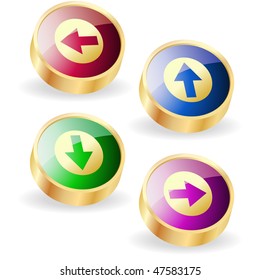 A vector set of useful arrows. Button set.