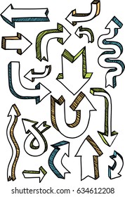 A vector set of useful arrows. Isolated. Vector illustration