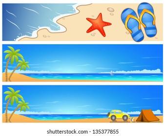 vector set of vacation banners