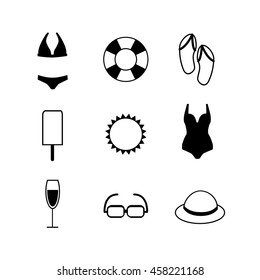 vector set of vacation and tourism icons