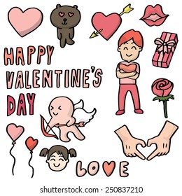 vector set of valentine cartoon