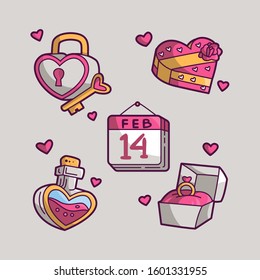vector set valentine collection illustration