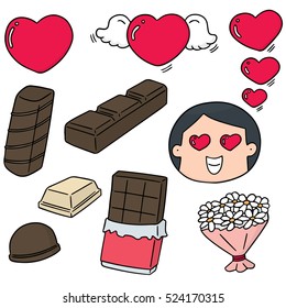 vector set of valentine day