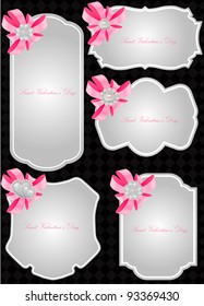 vector set of  valentine greeting cards