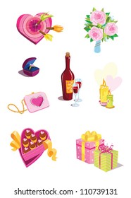 Vector set of Valentine icons