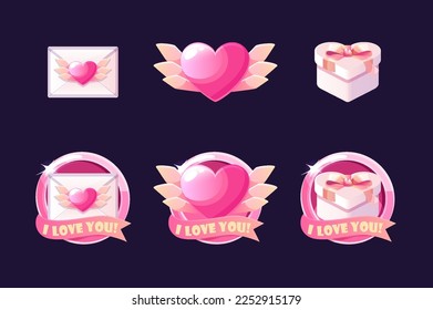 Vector set of Valentine icons