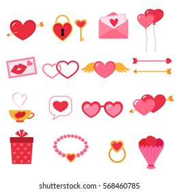 Vector Set Of Valentine Icons.