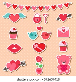 Vector set of Valentine icons