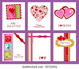Vector set of valentine's day cards.