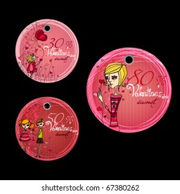 vector set of Valentine's day price tags