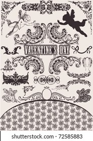 Vector set. Valentine's Design Elements. Elements For Page Decoration