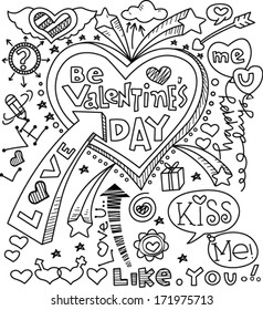  vector set: Valentine's doodles