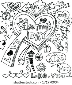  vector set: Valentine's sketch